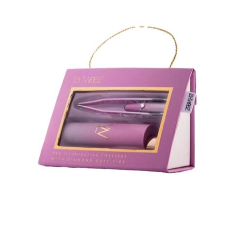 La - Tweez - Pro Illuminating - Pink Ombre Tweezers & Mirrored Carry Case Diamond Dust tip